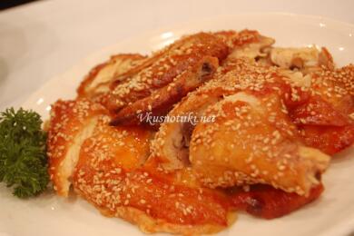 Пилешки хапки със сусам