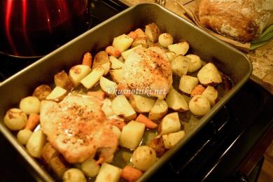 Пиле с картофи на фурна и бира