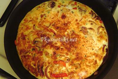 Яйца с гъби и кашкавал