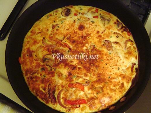 Яйца с гъби и кашкавал