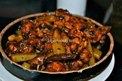 Пилешко или свинско месо с нишесте