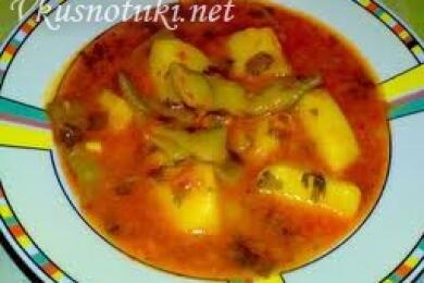 Яхния от зелен фасул с картофи