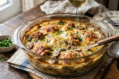 Пиле с глезотийки в йенска тенджера