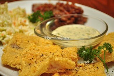 Рибно филе със сос скордаля по бургаски