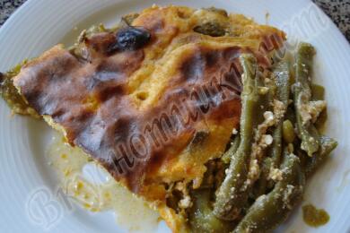 Зелен фасул със сирене