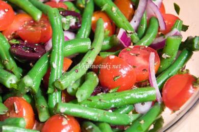 Салата от зелен фасул