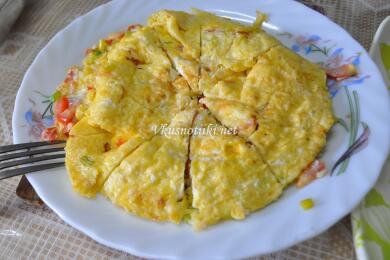 Пържени  домати с яйца