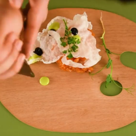 Тартар от Сьомга с оризов чипс