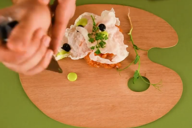 Тартар от Сьомга с оризов чипс