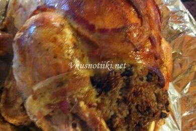 Пълнена пуйка с ориз 