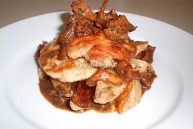 Пържоли с гъби