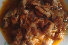 Кавърма от пилешко с гъби и чушки