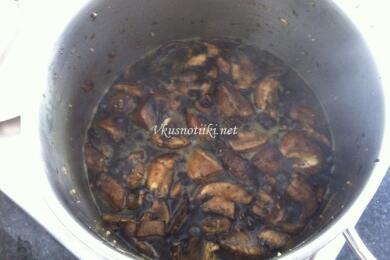 Каша с гъби и сметана