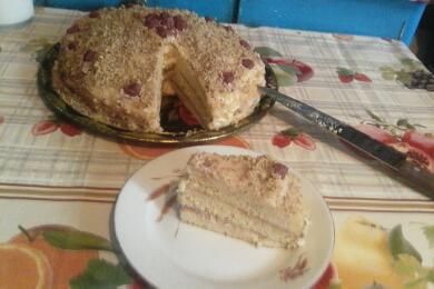 Орехова торта с крем Ванилия