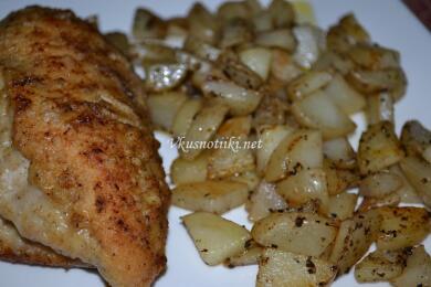 Пиле с картофи на фурна и бира