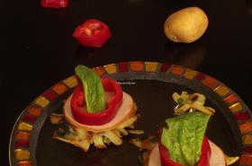 Мини картофени палачинки с пилешко