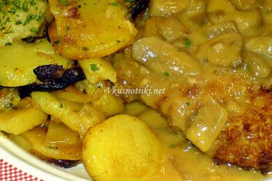 Пържоли с гъби