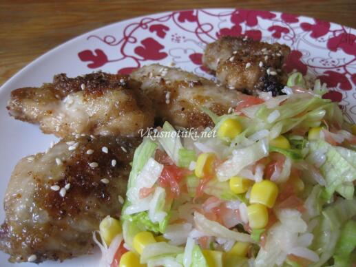 Пилешки хапки със сусам