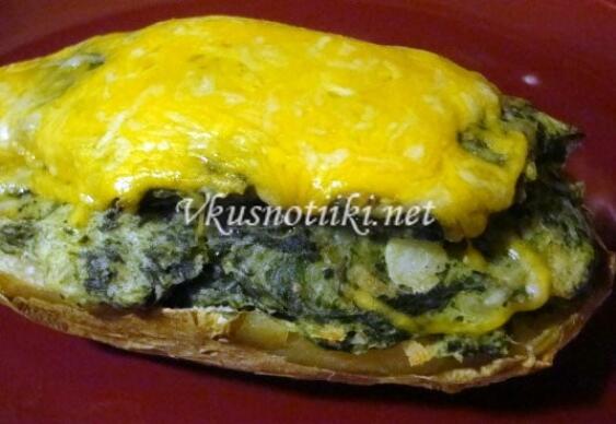 Картофени  лодки със спанак