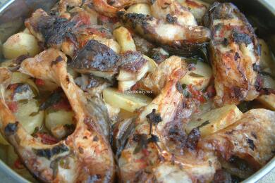 Шаран с картофи на фурна