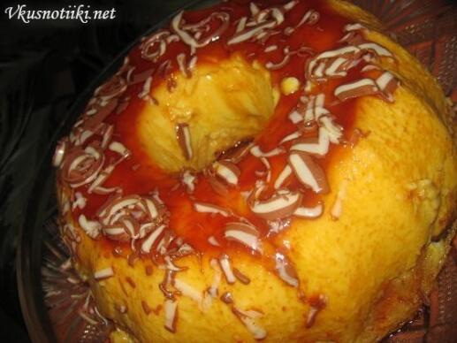 Кекс от крем карамел и кроасани