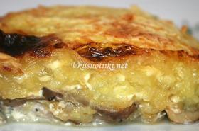 Пържоли с гъби и топено сирене