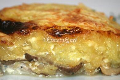 Пържоли с гъби и топено сирене