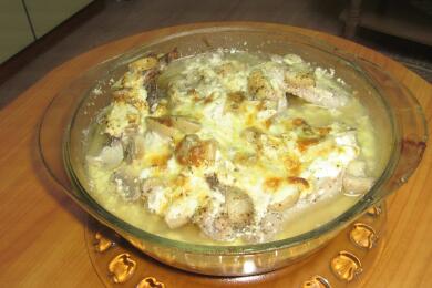 Пиле с глезотийки в йенска тенджера