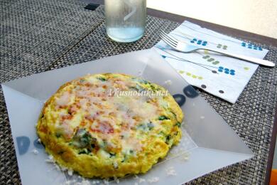 Омлет от шунка и спанак