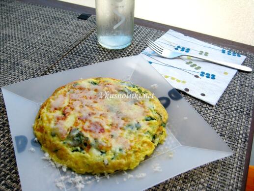 Омлет от шунка и спанак