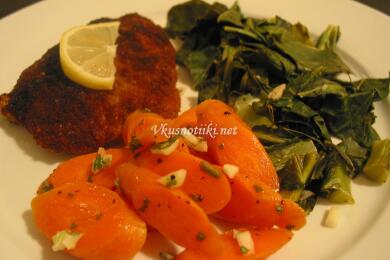 Пържоли с гъби и моркови