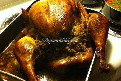 Пълнена пуйка с ориз 