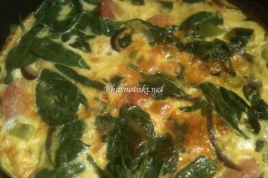 Омлет от шунка и спанак