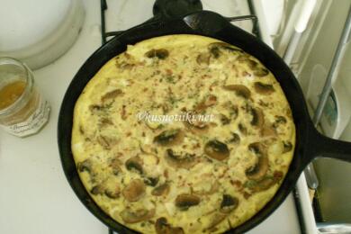 Яйца с гъби и кашкавал