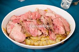 Агнешко бутче с картофи