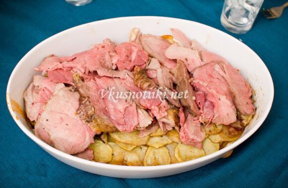 Агнешко бутче с картофи