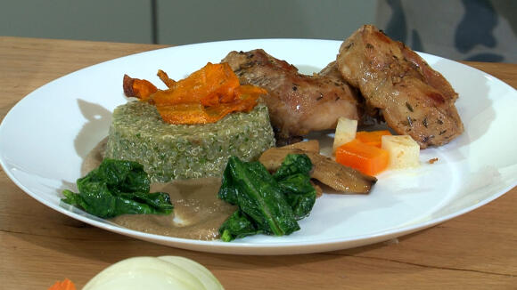 Заешко с киноа