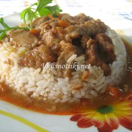 Кебап върху ориз