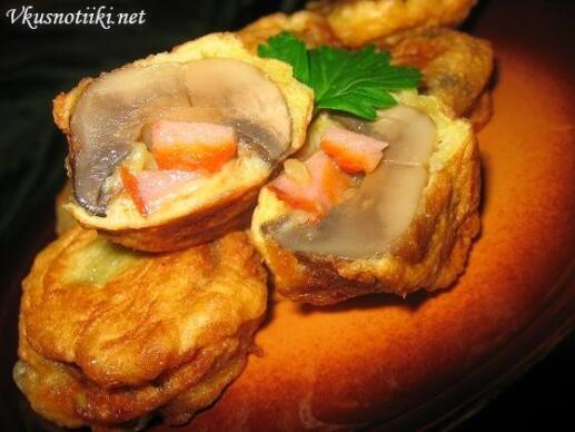 Панирани пълнени гъби